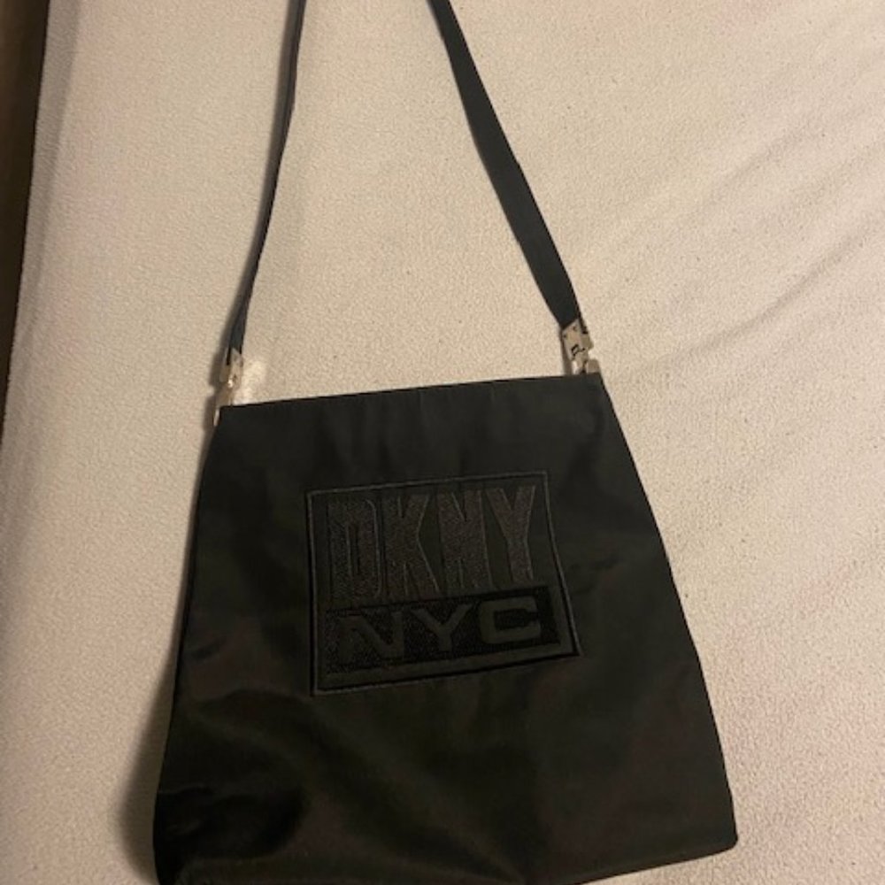 DKNY Black Nylon Crossbody Purse